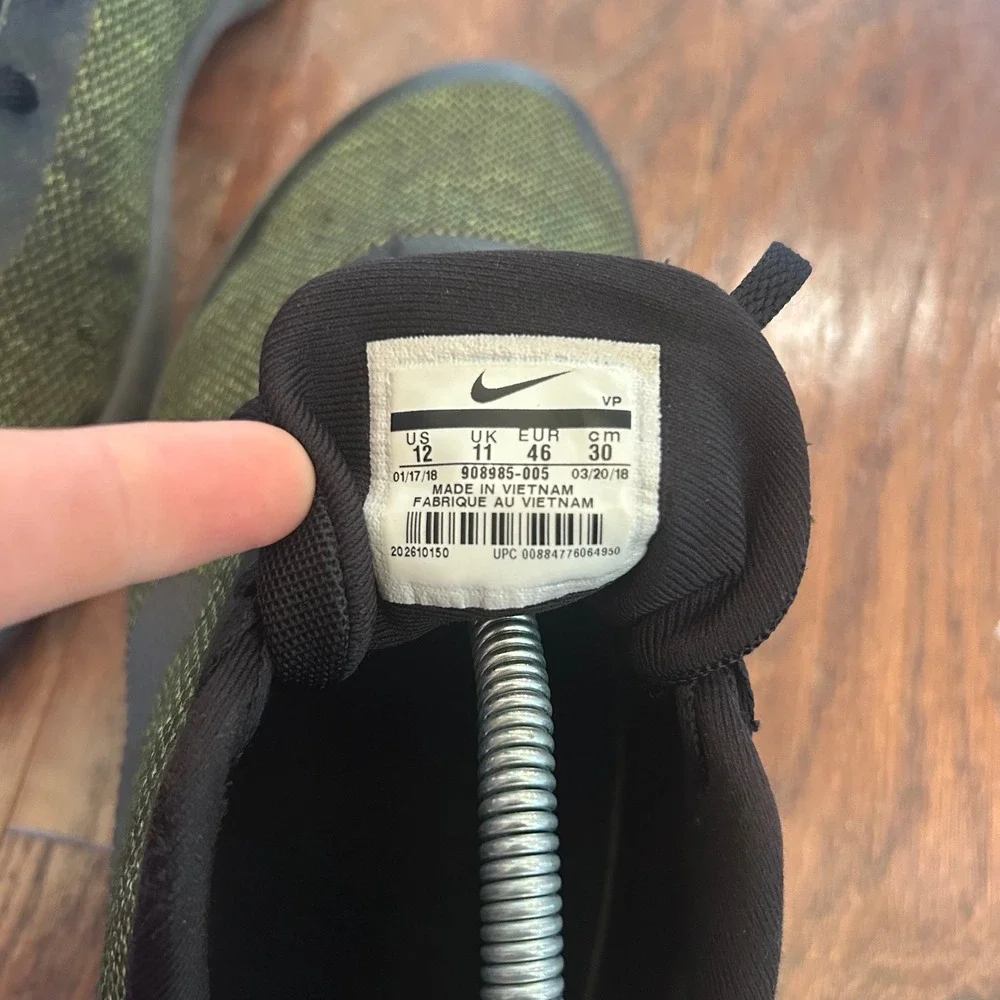 Nike Flex Experience RN 7 Running Shoes Mens Olive Black Volt 908985-005 Size 12